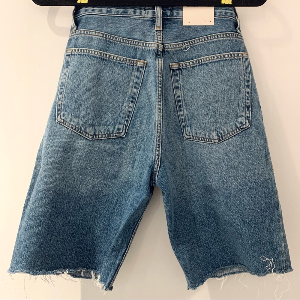 Agolde Faded Blue High-Rise Denim Bermuda Shorts - Picture 6 of 10